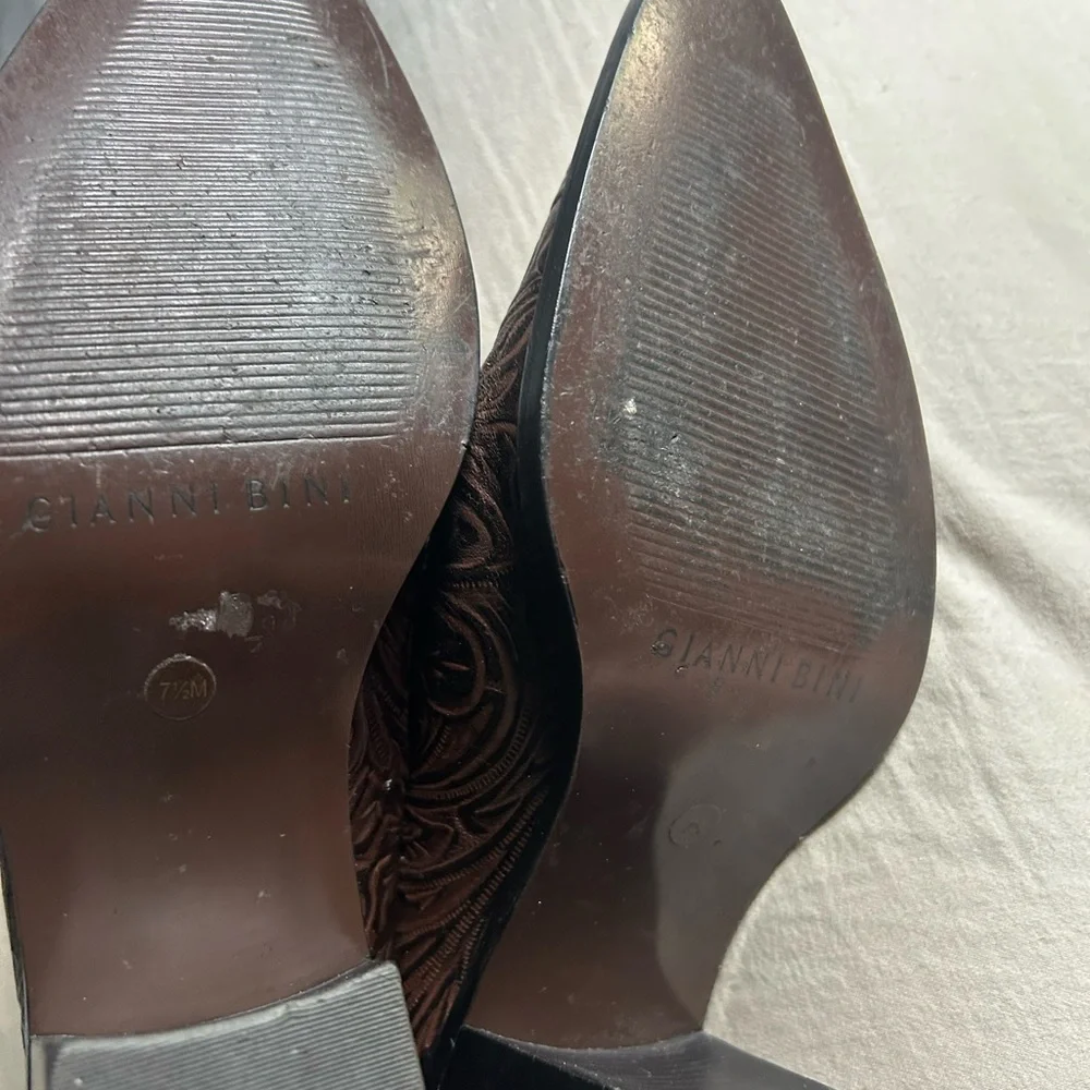 Pedro Garcia Brown Ankle Boots with Ornate Leather Design